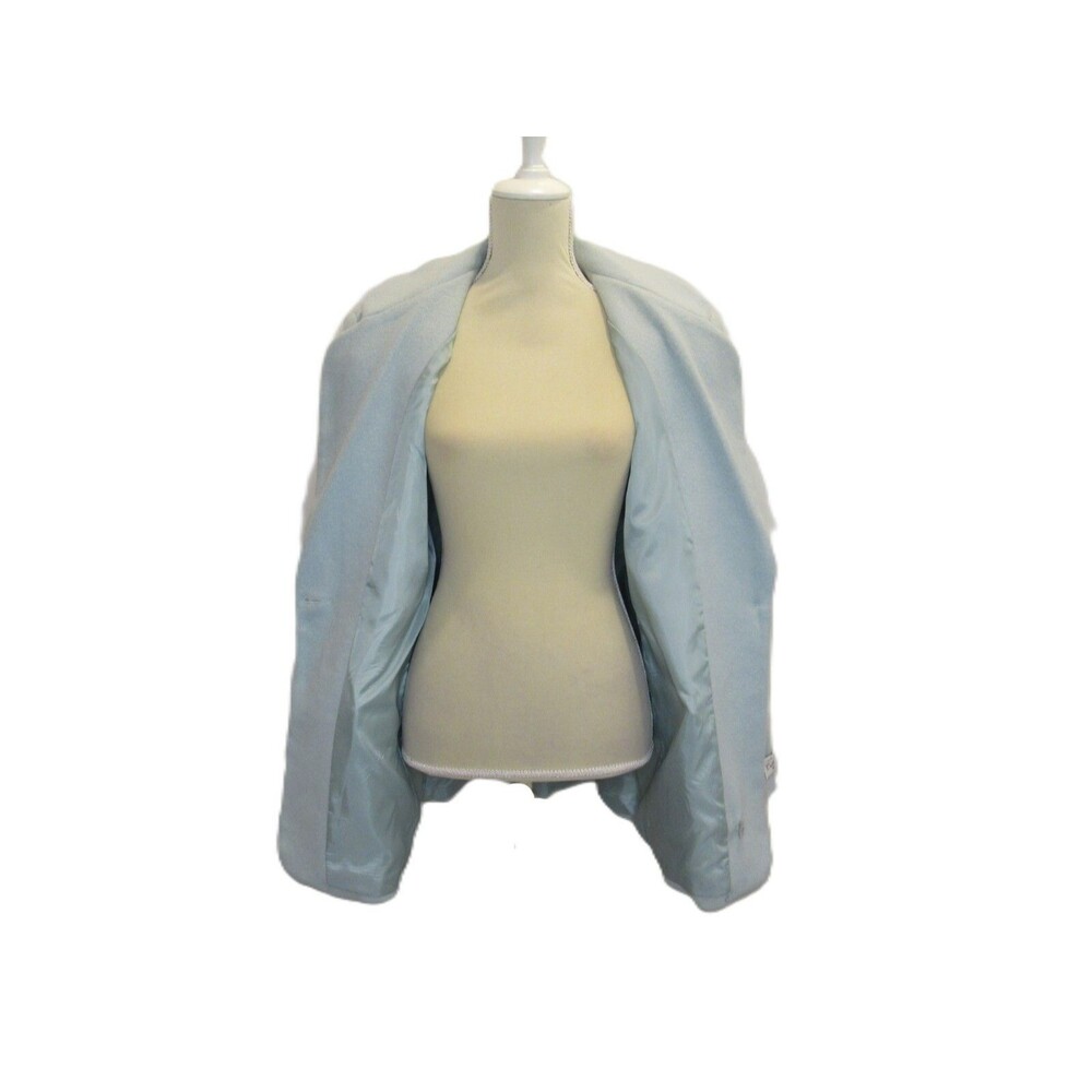 Wool Blend Light Mint Green Pea Coat Womens 16 VTG Samantha Taylor Retro Chic - Picture 6 of 16